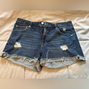 No Boundaries Blue Jean Shorts Distressed Size 15
